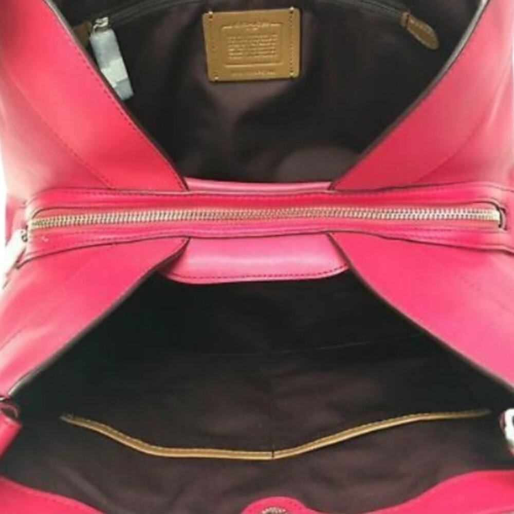 Coach F57540‎ Legacy Jacquard Lexy Shoulder Bag Milk Bright Pink - Picture 16 of 16